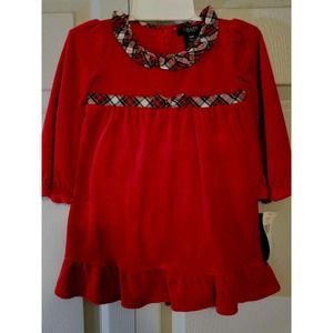 NWT Girl's Size 18 Months CHAPS Holiday Party Christmas Dress w/Bloomers